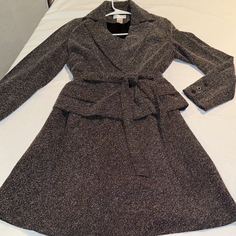 Spiegel Black and Tan Nubby Textured Jacket & Skirt